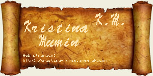 Kristina Mumin vizit kartica
